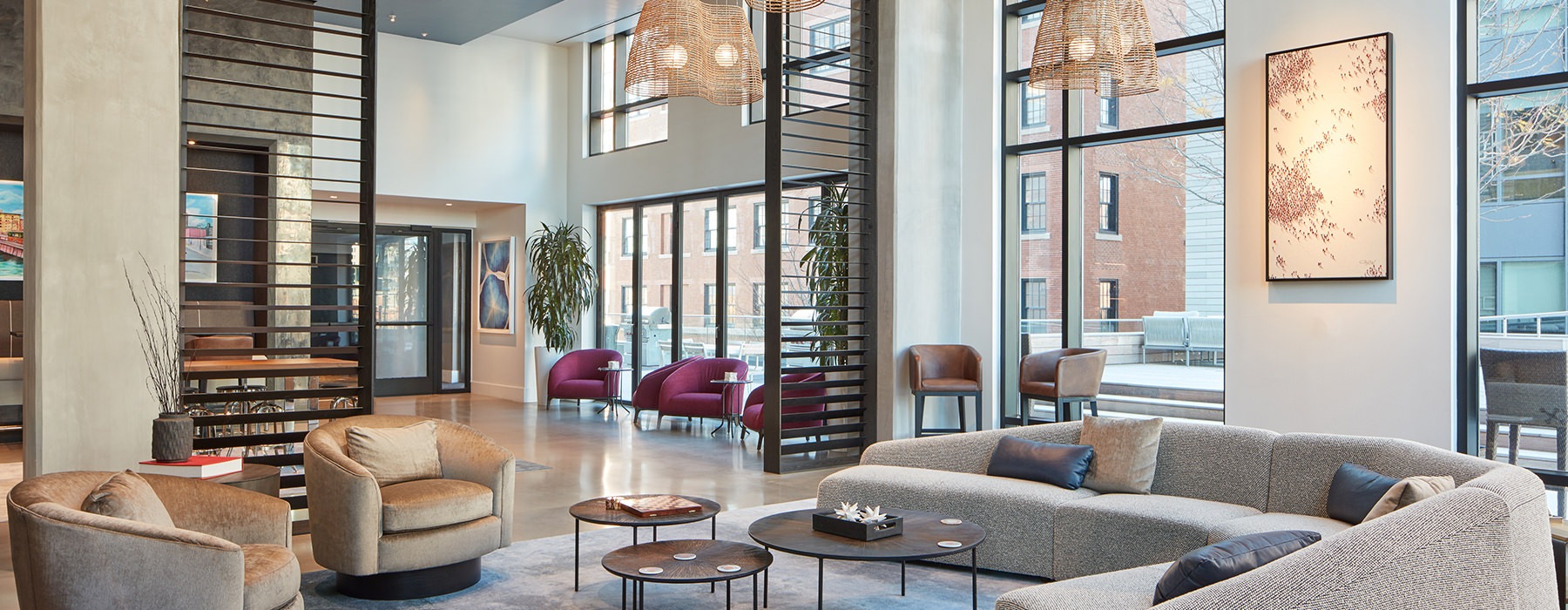 lobby at Watermark Seaport with lounge area